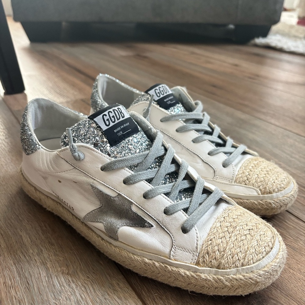 Golden Goose Glitter and Gray Star Sneakers - Picture 2 of 16